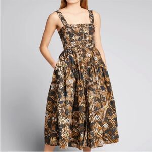 Ulla Johnson Isabela Square-Neck Midi Dress, 4